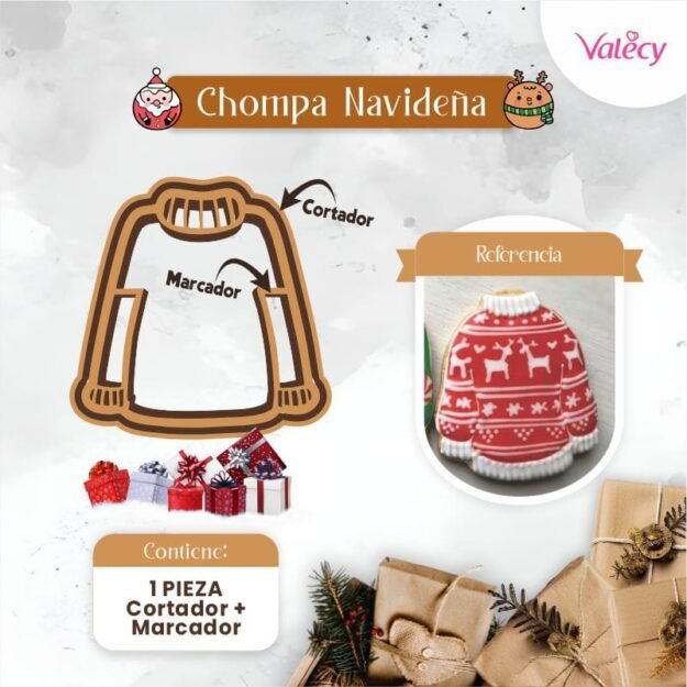 Chompa navideña - Cortador y Marcador - Plástico