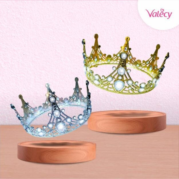 Decoración corona dorada o plateada , tiara, decoración de pastel de princesa, adorno para tortas - metal - grande - modelo 2