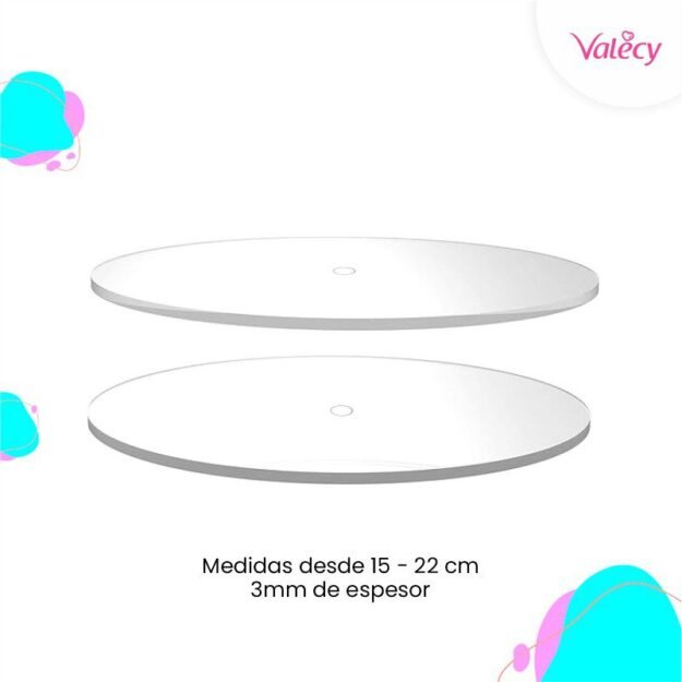 Discos de acrílico transparente para buttercream- modelador - 3mm espesor - Imagen 2