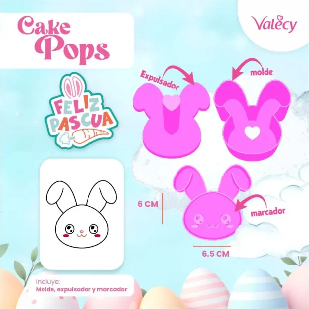 Carita conejo - Lace pops – Pascua - Reutilizable