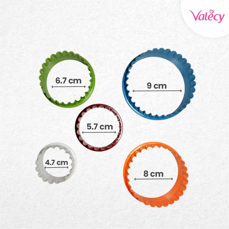 Cortador doble cara Circular / Ondas - Plástico - 5 tamaños - repostería - Imagen 2